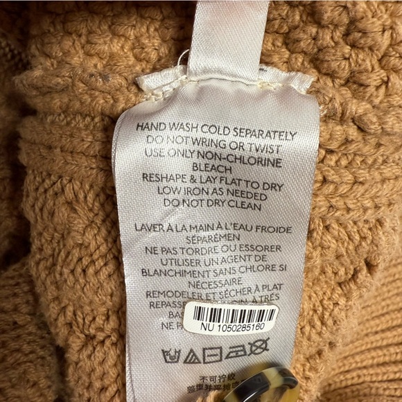 Anthropologie Pilcro Fisherman Tunic Sweater Dress Large Tan & Gold Chunky Knit - Picture 10 of 14